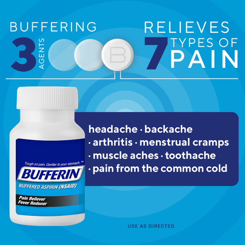 Bufferin Buffered Aspirin 325 mg, Coated Tablets. 130.0 ea - 3-Pack