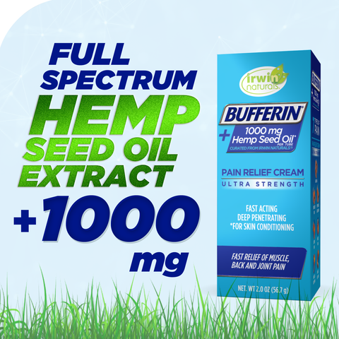 Bufferin Hemp Seed Oil Pain Relief Cream with 1000 mg of Hemp Seed Oil - 2 oz each